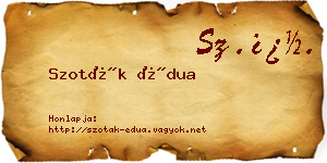 Szoták Édua névjegykártya